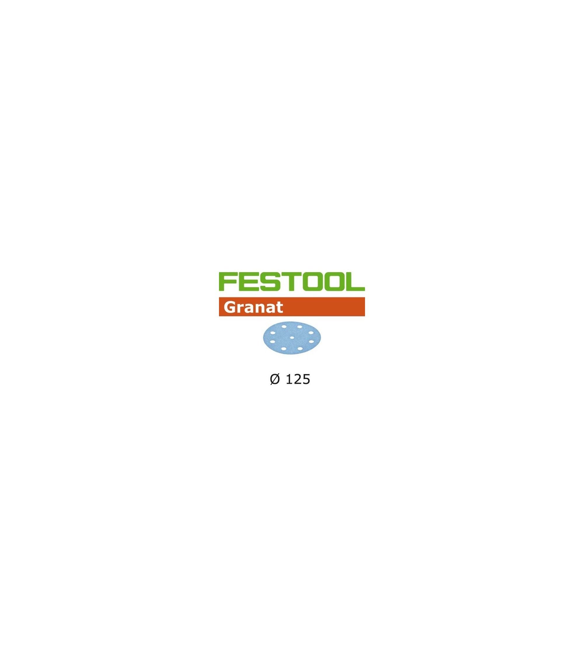 Festool Abrasive sheet STF D125/8 P240 GR/100 Granat, KAINA BE PVM: 77.121, KODAS: 497173 | 001