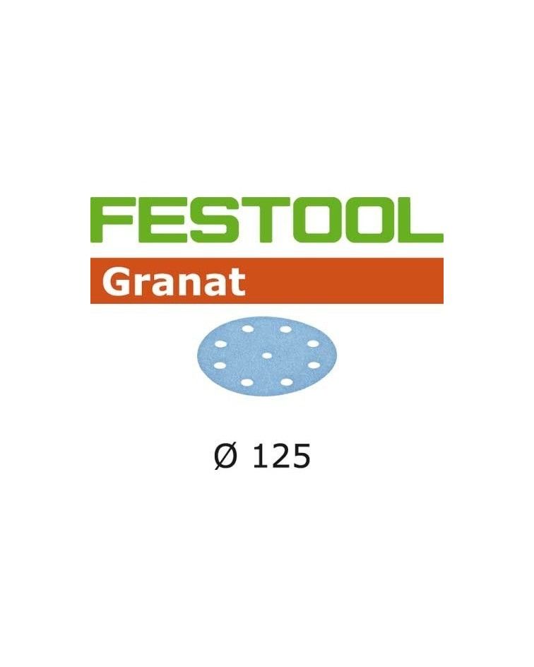 Festool Abrasive sheet STF D125/8 P240 GR/100 Granat, KAINA BE PVM: 77.121, KODAS: 497173 | 001