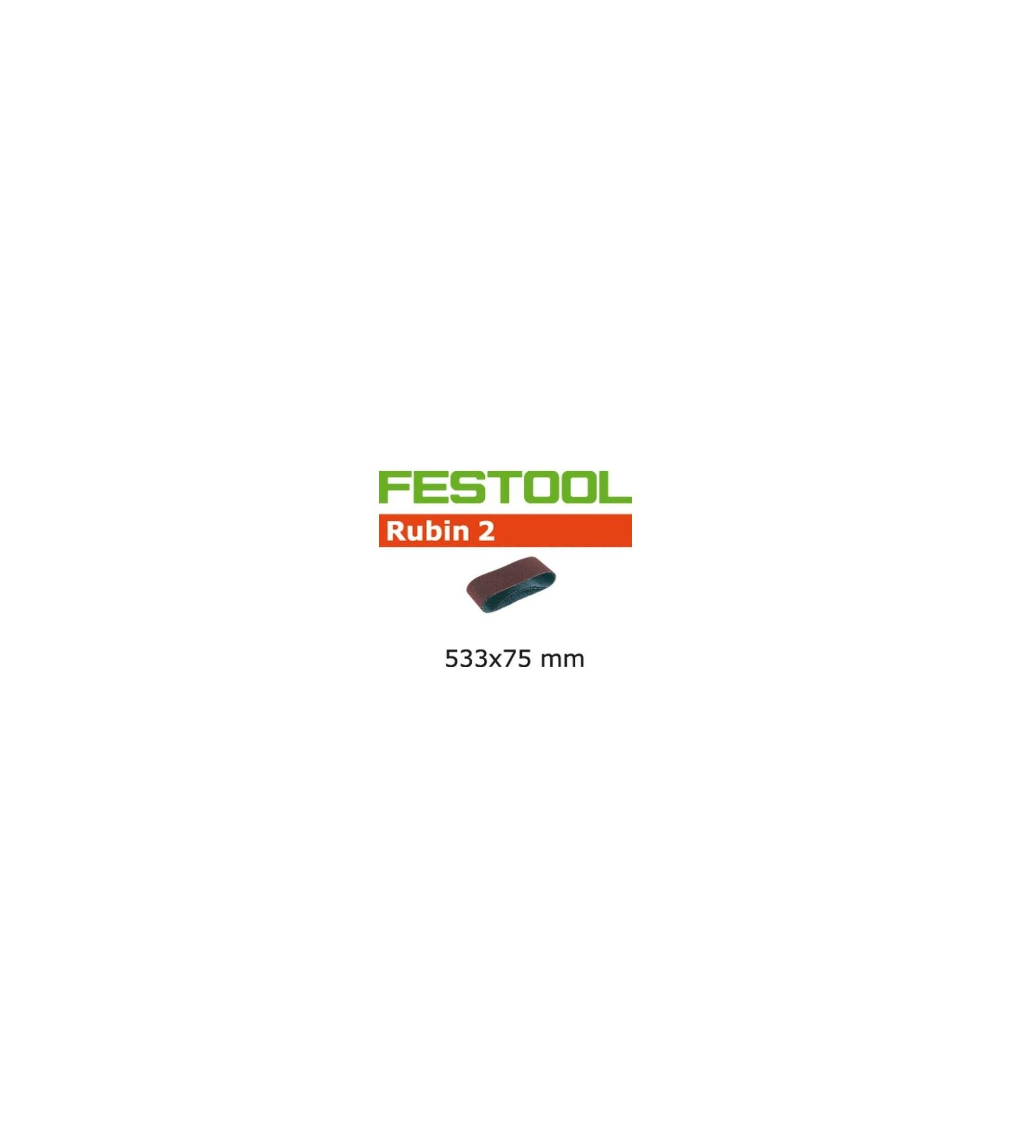 Festool Abrasive belt L533X 75-P100 RU2/10 Rubin 2, KAINA BE PVM: 23.652, KODAS: 499158 | 001