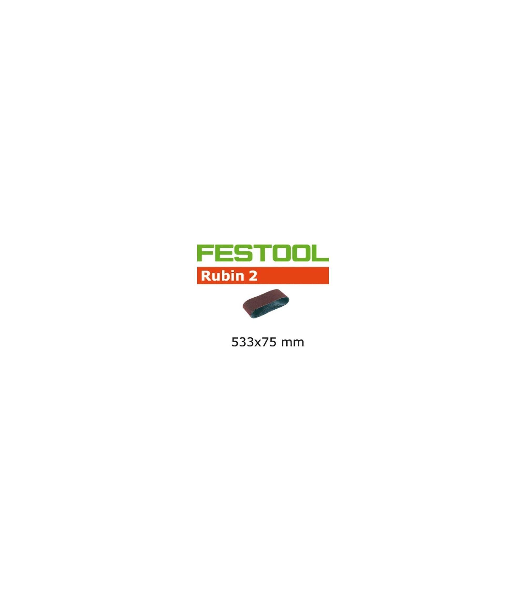 Festool Abrasive belt L533X 75-P80 RU2/10 Rubin 2, KAINA BE PVM: 27.765, KODAS: 499157 | 001