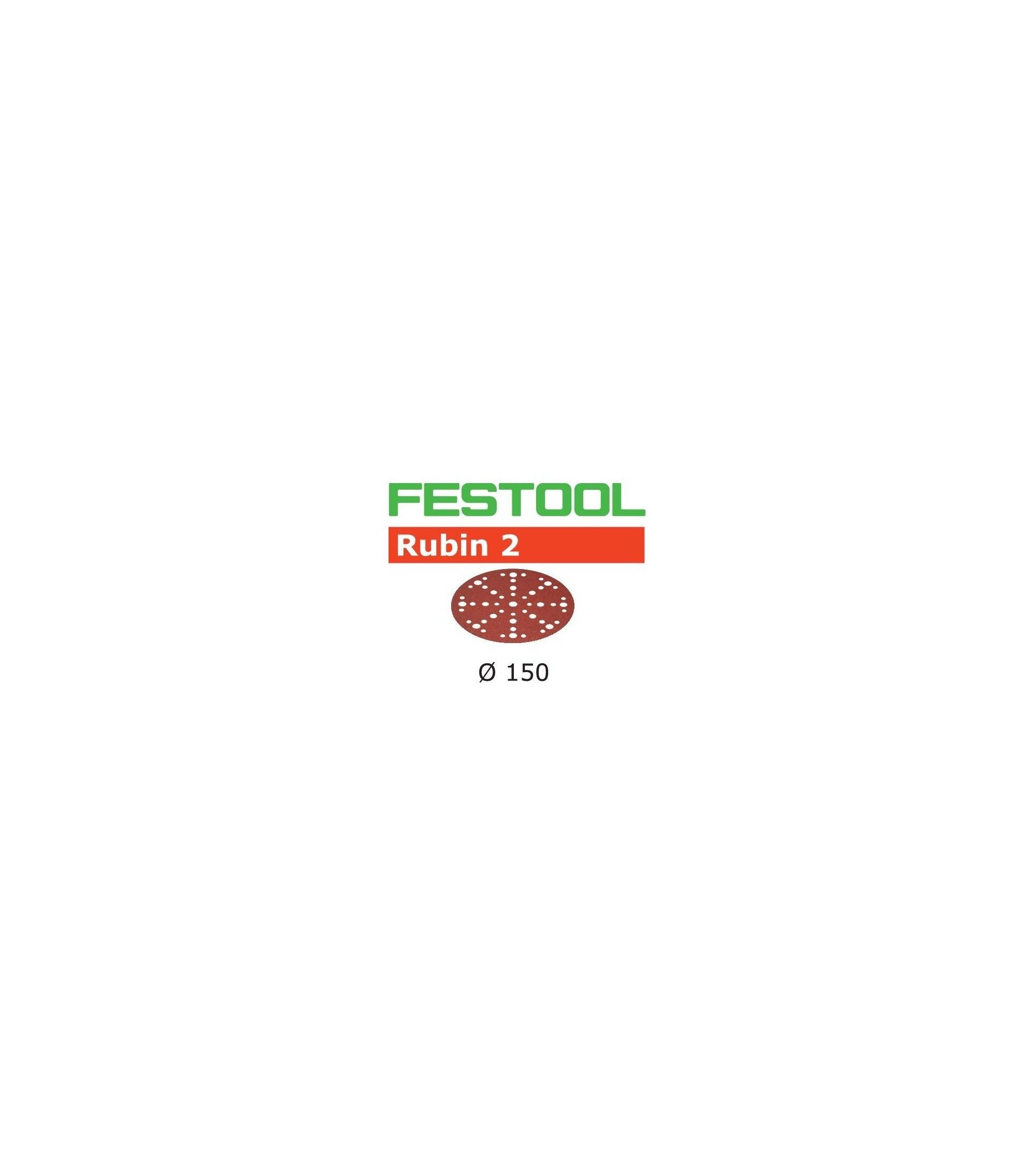 Festool Abrasive sheet STF D150/48 P180 RU2/10 Rubin 2, KAINA BE PVM: 13.572, KODAS: 575184 | 001