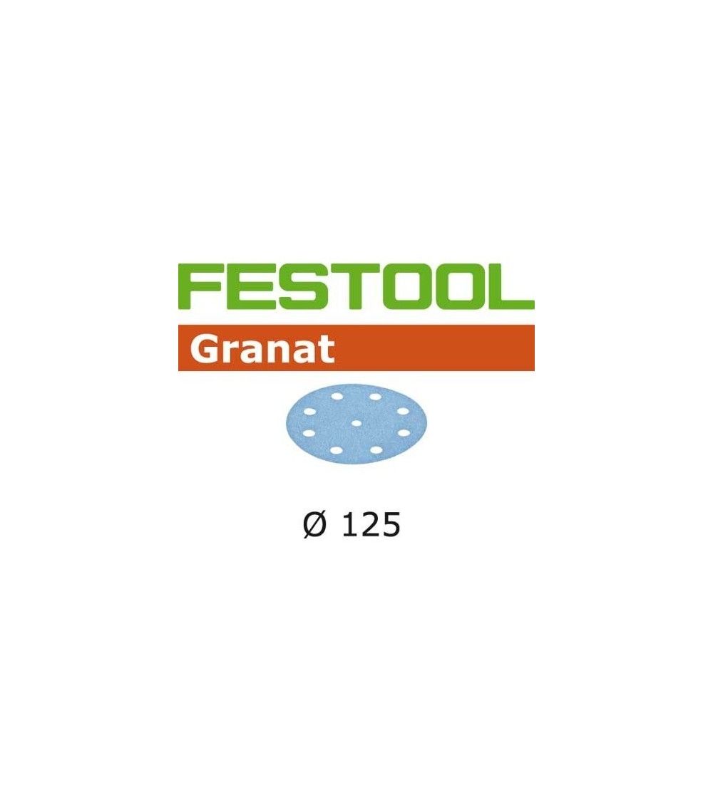 Festool Abrasive sheet STF D125/8 P320 GR/100 Granat, KAINA BE PVM: 77.121, KODAS: 497175 | 001