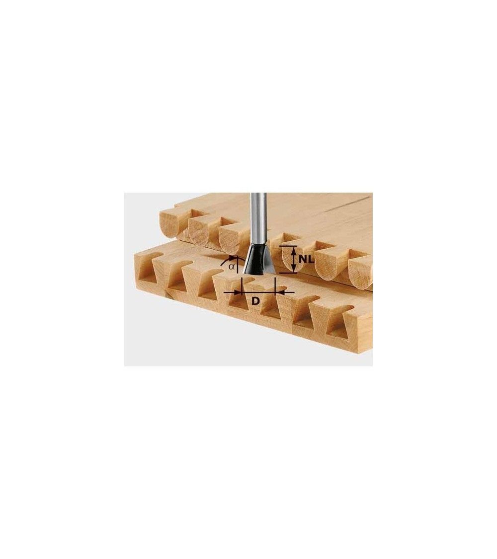 Festool Dovetail cutter HW S8 D20/26/10°, KAINA BE PVM: 48.744, KODAS: 491165 | 001