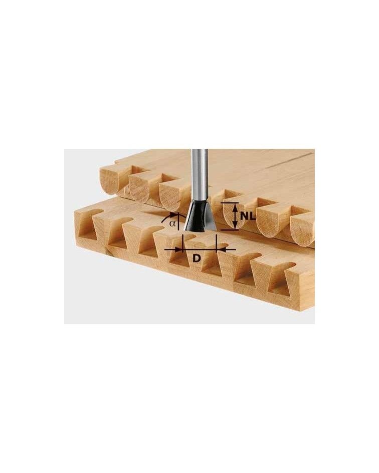 Festool Dovetail cutter HW S8 D20/26/10°, KAINA BE PVM: 48.744, KODAS: 491165 | 001