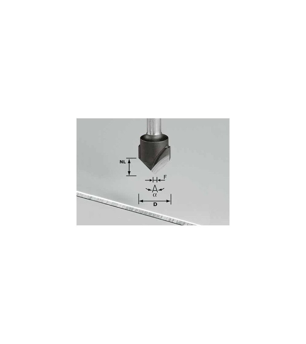 Festool V-образная пазовая фреза HW S8 D18-90°/Alu, KAINA BE PVM: 67.554, KODAS: 491444 | 001