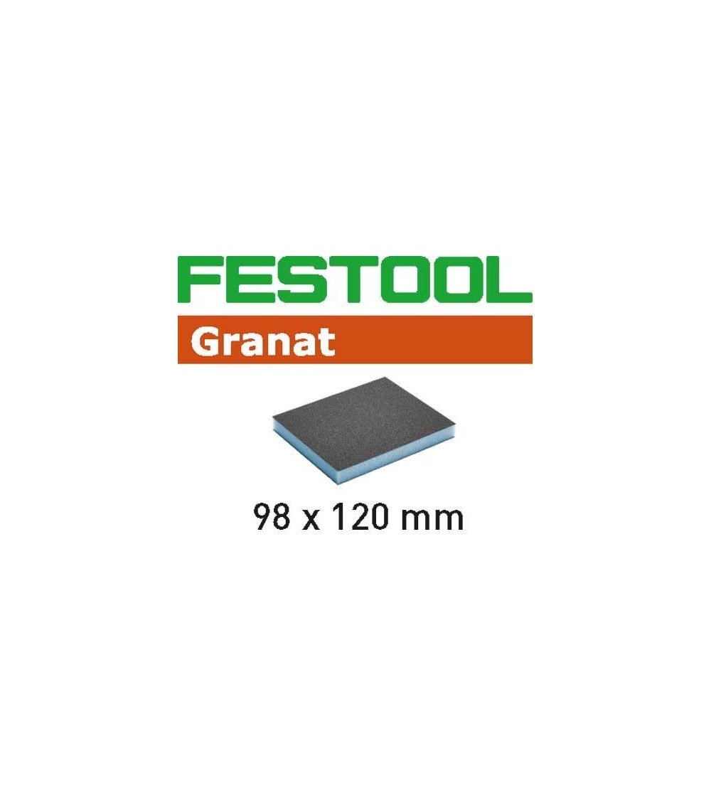 Festool Губка шлифовальная 98x120x13 220 GR/6 Granat, KAINA BE PVM: 5.04, KODAS: 201114 | 001