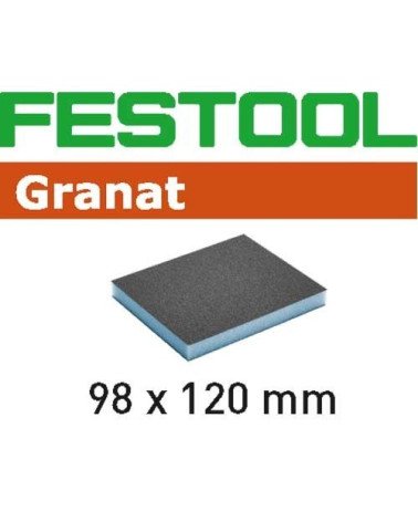 Festool Губка шлифовальная 98x120x13 220 GR/6 Granat, KAINA BE PVM: 5.04, KODAS: 201114 | 001