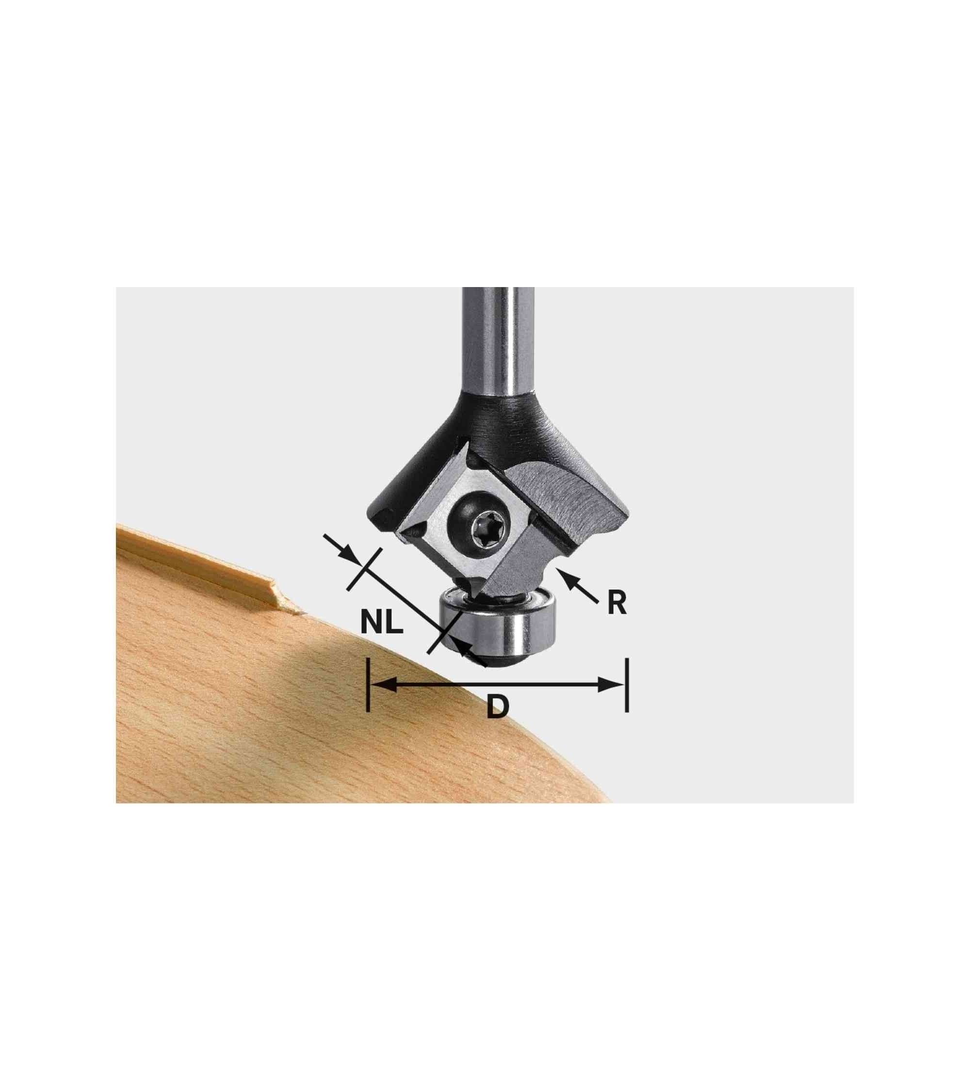 Festool Roundover cutter with reversible blades S8 HW R1,5 D28 KL12,7 MFK, KAINA BE PVM: 134.181, KODAS: 499810 | 001