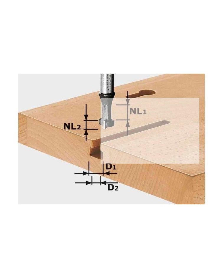 Festool T-slot cutter HW S8 D10,5/NL13, KAINA BE PVM: 36.198, KODAS: 491035 | 001