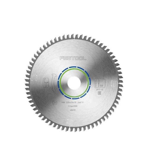 Festool Saw blade HW 225x2,6x30 TF68 ALUMINIUM/PLASTICS, KAINA BE PVM: 169.448, KODAS: 488291 | 001