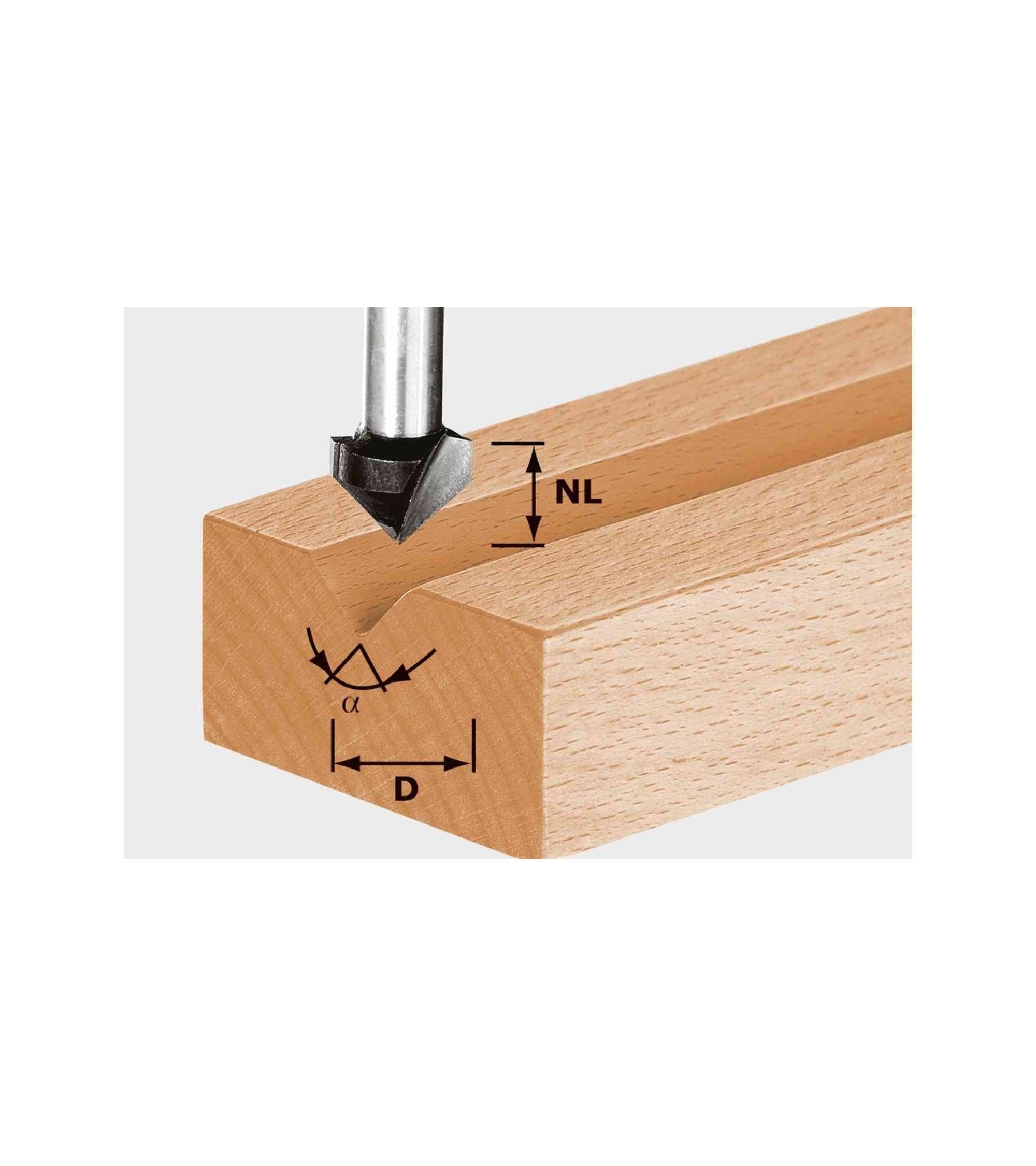 Festool V-groove cutter HS S8 D11/9,5/60°, KAINA BE PVM: 15.624, KODAS: 490997 | 001