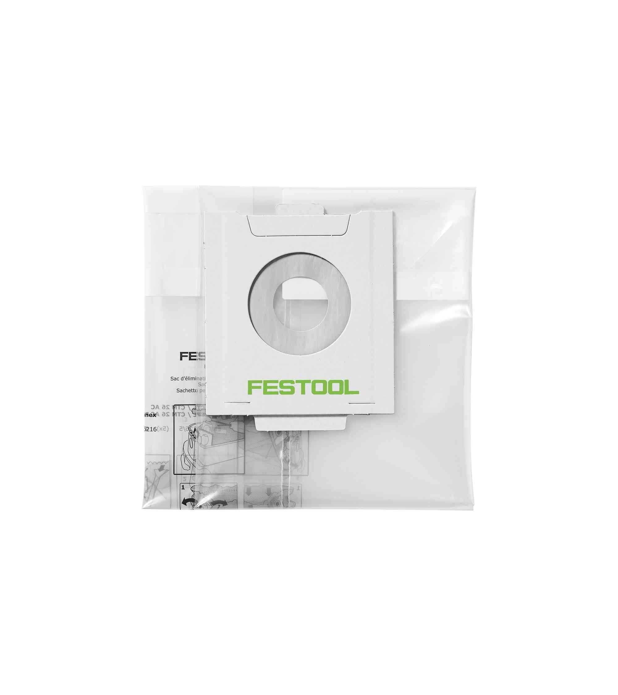 Festool Disposable bag ENS-CT 36 AC/5, KAINA BE PVM: 42.777, KODAS: 496215 | 001