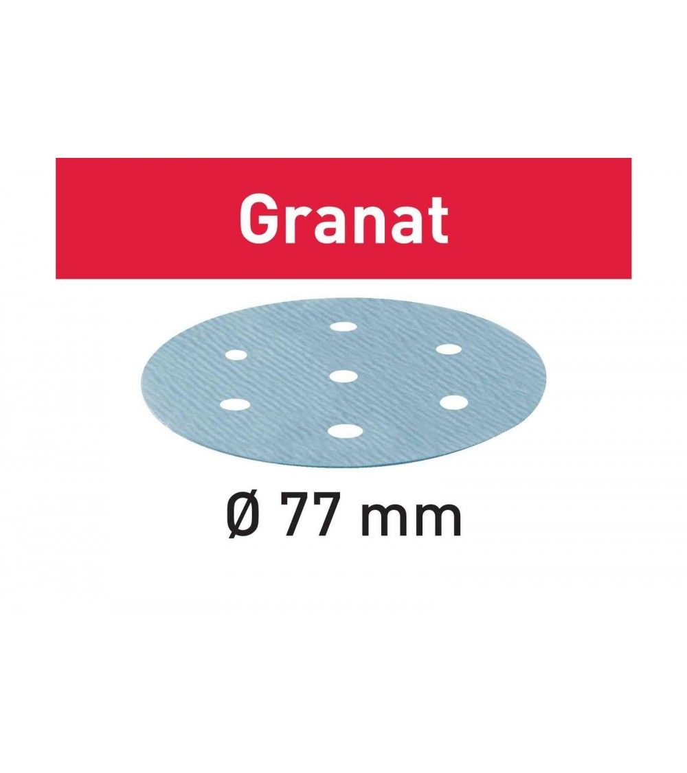 Festool Šlifavimo lapelis Granat STF D77/6 P180 GR/50, KAINA BE PVM: 23.85, KODAS: 497408 | 001