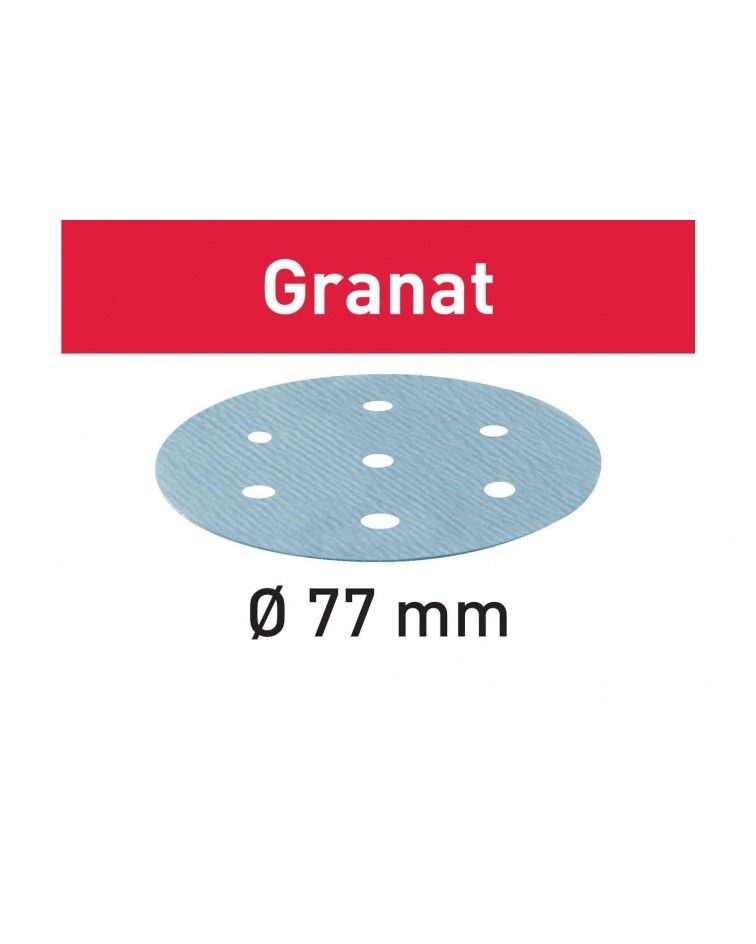 Festool Šlifavimo lapelis Granat STF D77/6 P180 GR/50, KAINA BE PVM: 23.85, KODAS: 497408 | 001