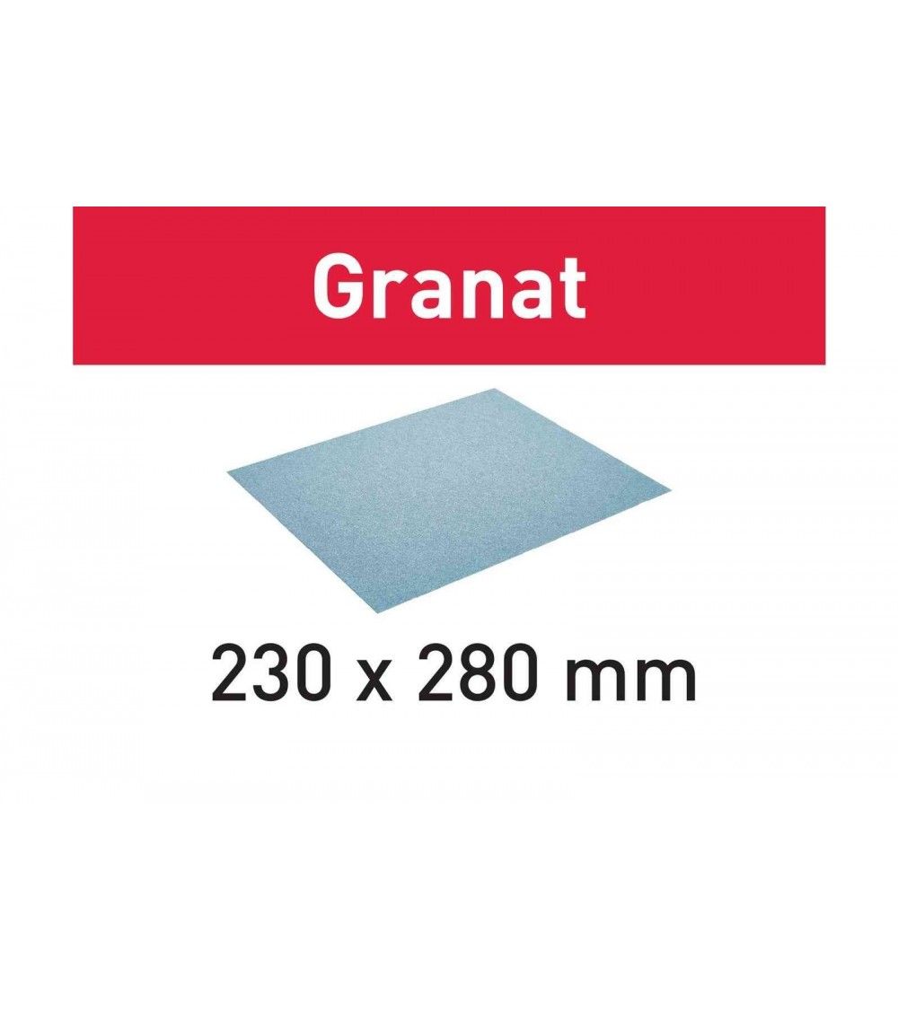 Festool Abrasive paper 230x280 P220 GR/10 Granat, KAINA BE PVM: 11.106, KODAS: 201263 | 001