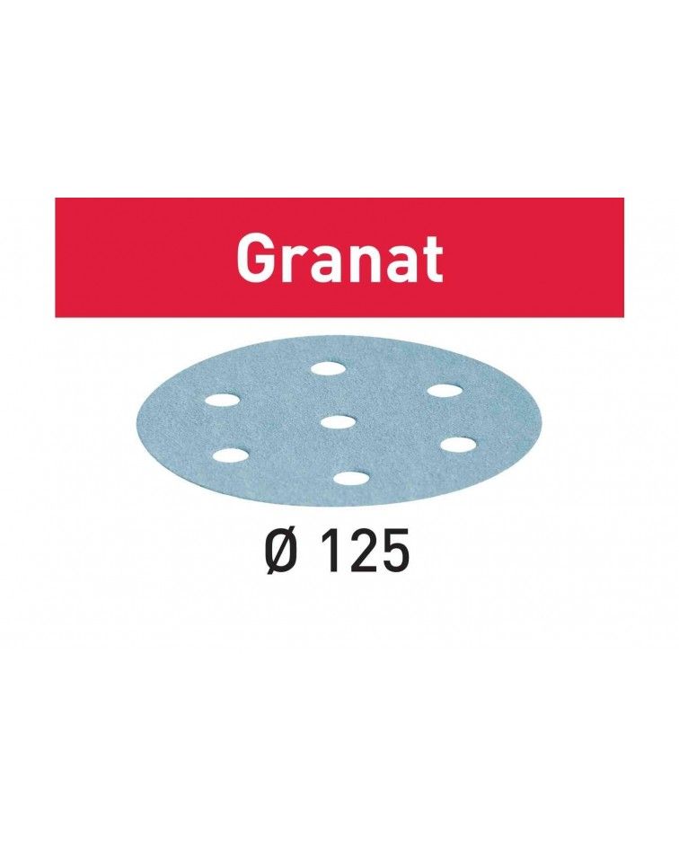 Festool Abrasive sheet STF D125/8 P220 GR/100 Granat, KAINA BE PVM: 77.121, KODAS: 497172 | 001