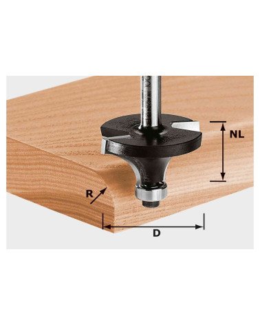Festool Скругляющая фреза HW S8 D25,5/R6,35 KL, KAINA BE PVM: 59.22, KODAS: 491013 | 001