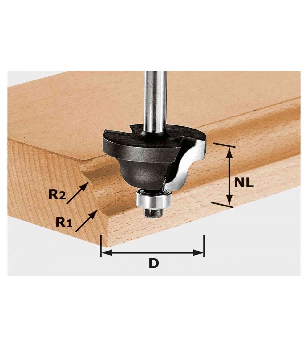 Festool Dvigubo spindulio freza HW S8 D31,7/R4/R4, KAINA BE PVM: 63.855, KODAS: 491029 | 001