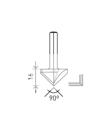 Festool Фреза по гипсокартону HW S8 D32/90°, KAINA BE PVM: 63.441, KODAS: 491001 | 002