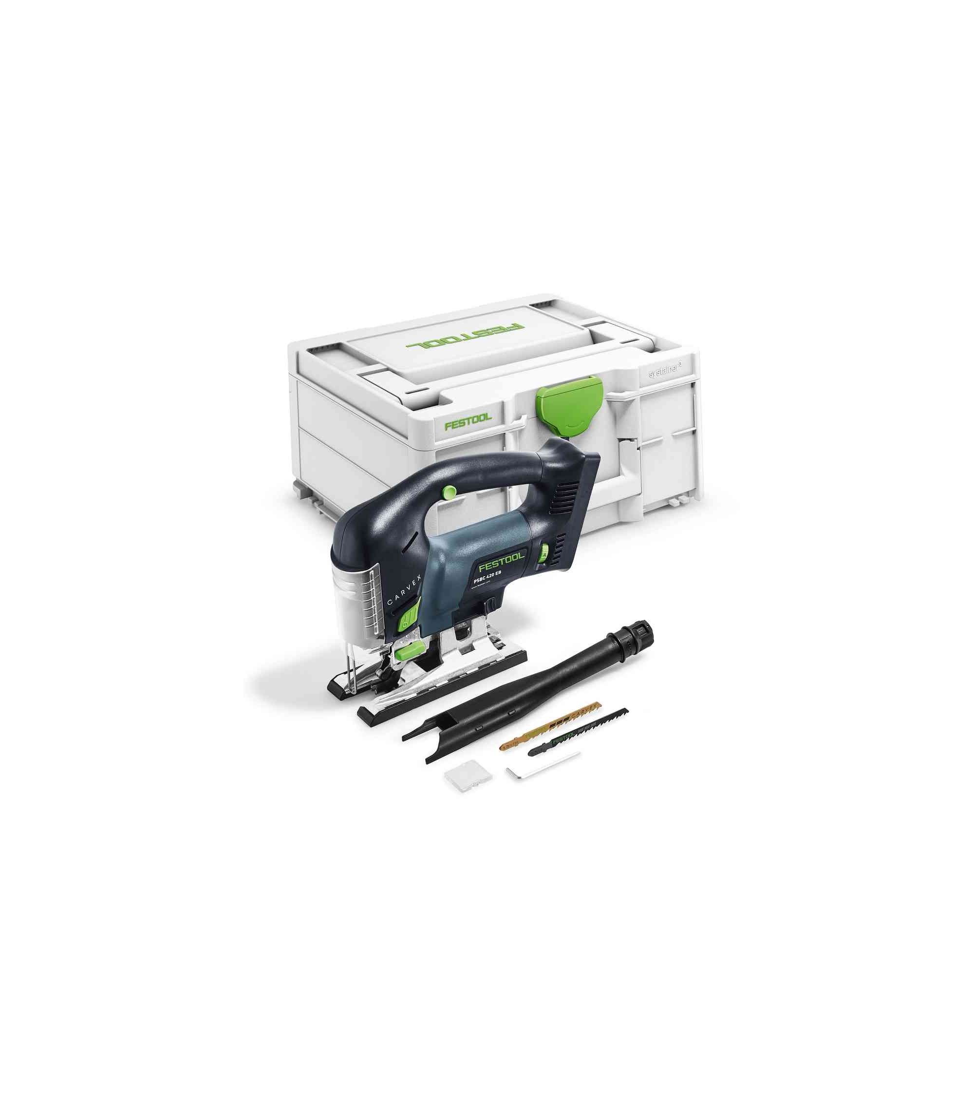 Festool Akumuliatorinis siaurapjūklis CARVEX PSBC 420 EB-Basic, KAINA BE PVM: 367.074, KODAS: 576530 | 001