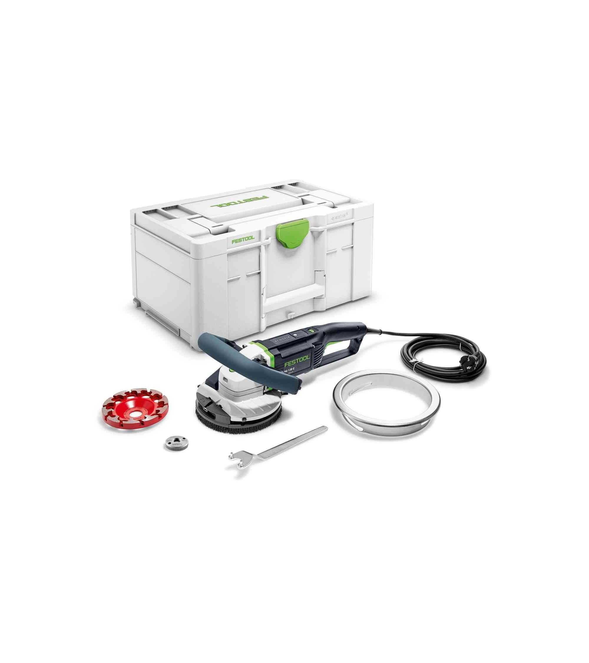 Festool Surface-restoration grinders RG 130 E-Set DIA ABR RENOFIX, KAINA BE PVM: 970.641, KODAS: 576396 | 001