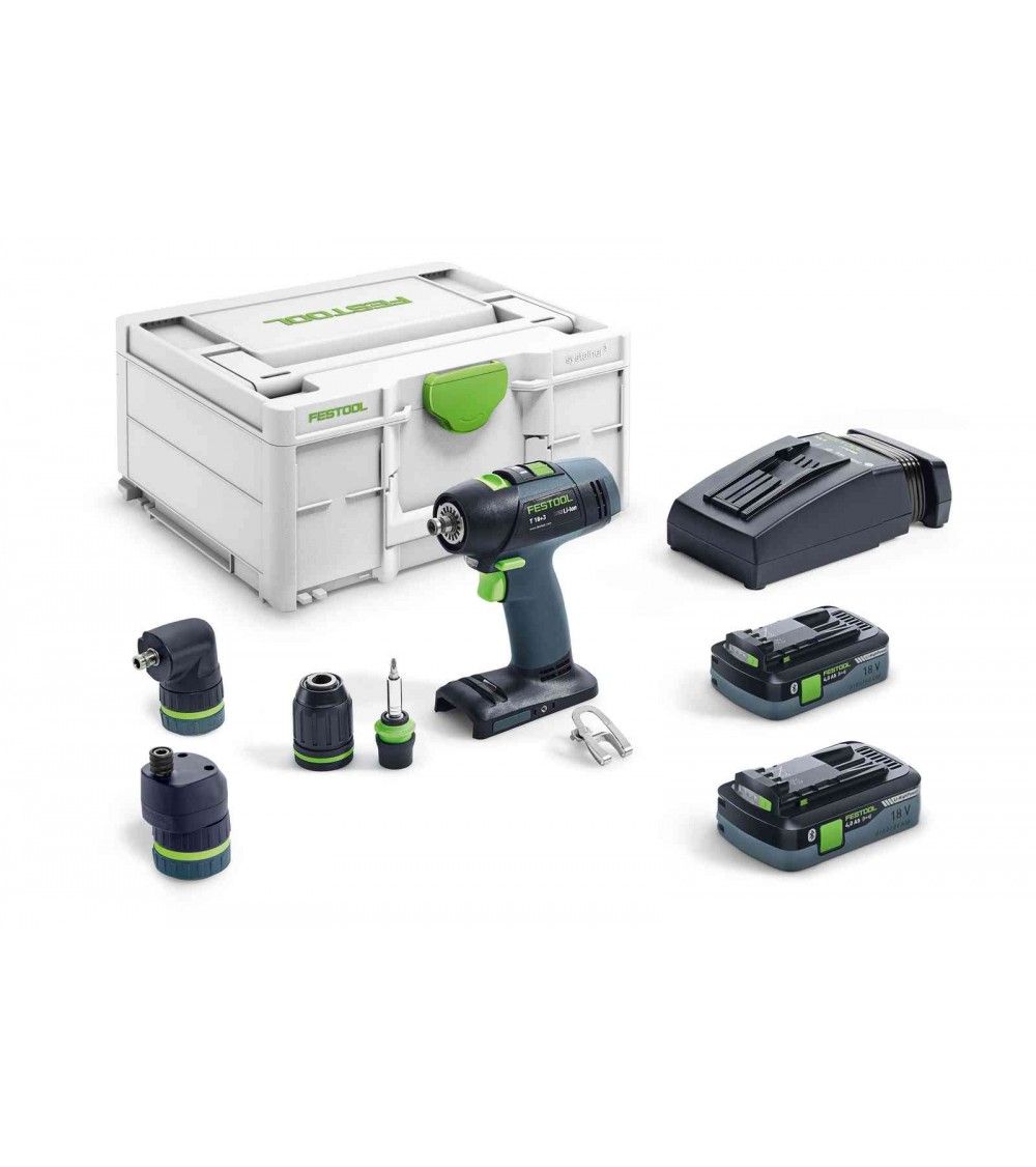 Festool Cordless drill T 18+3 HPC 4,0 I-Set, KAINA BE PVM: 656.064, KODAS: 577609 | 001