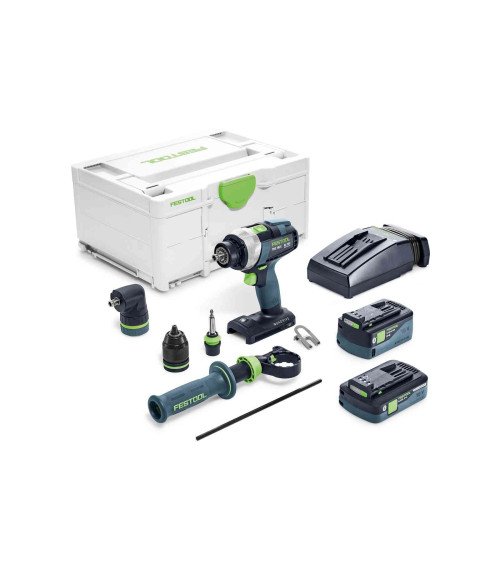 Festool Аккумуляторная дрель-шуруповёрт TDC 18/4 5,0/4,0 I-Set QUADRIVE, KAINA BE PVM: 712.584, KODAS: 577612 | 001
