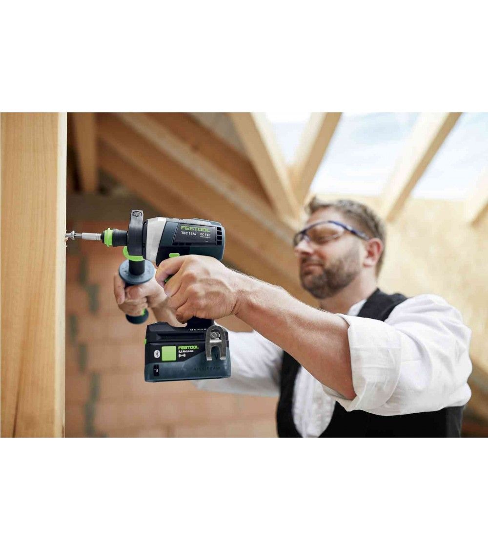 Festool Akumuliatorinis gręžtuvas-suktuvas QUADRIVE TDC 18/4 5,0/4,0 I-Set, KAINA BE PVM: 712.584, KODAS: 577612 | 006