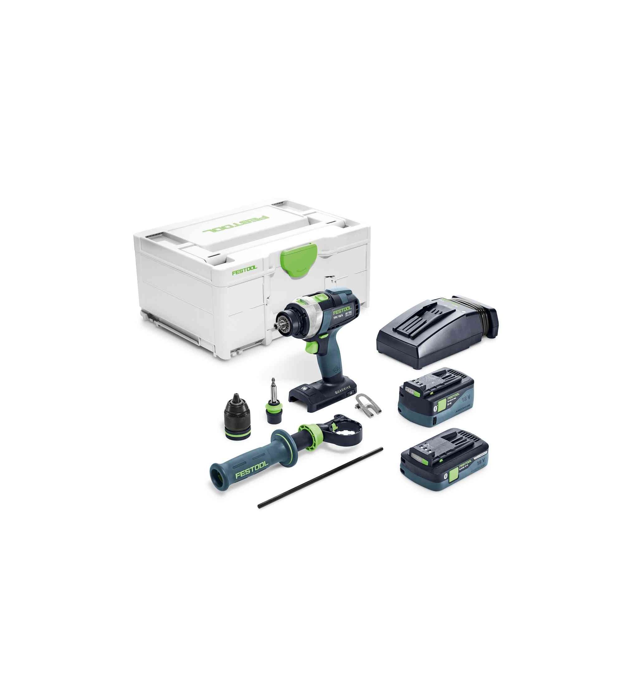 Festool Akumuliatorinis kalantis gręžtuvas-suktuvas QUADRIVE TPC 18/4 5,0/4,0 I-Plus, KAINA BE PVM: 566.334, KODAS: 577651 | 001