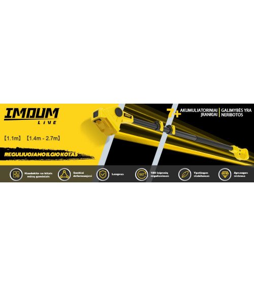 ТЕЛЕСКОПИЧЕСКАЯ РУЧКА IMOUMLIVE 4,6-9 ФУТОВ, KAINA BE PVM: 78.512397, KODAS: DLJ-60-EXTENSION | 007