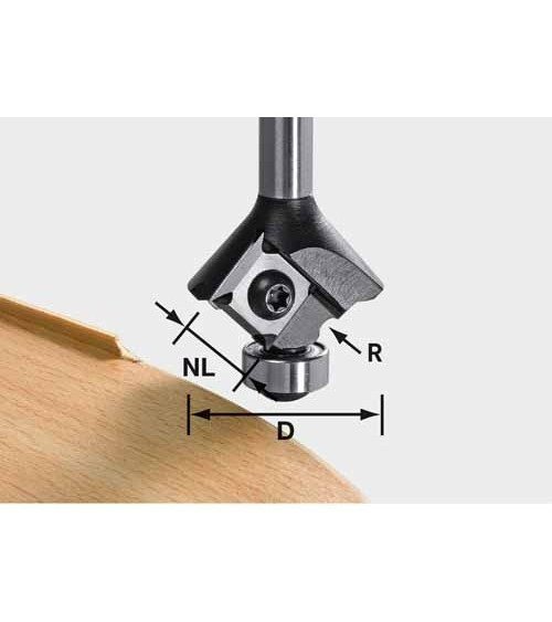 Festool Скругляющая фреза со сменными ножами S8 HW R2 D28 KL12,7 MFK, KAINA BE PVM: 134.181, KODAS: 499809 | 001