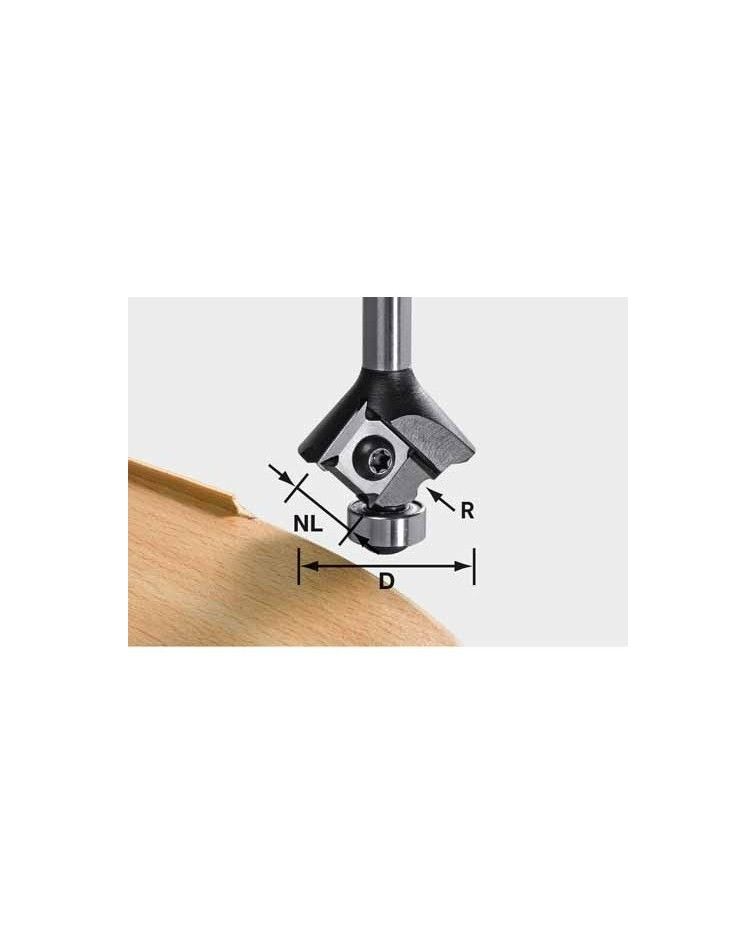 Festool Roundover cutter with reversible blades S8 HW R2 D28 KL12,7 MFK, KAINA BE PVM: 134.181, KODAS: 499809 | 001