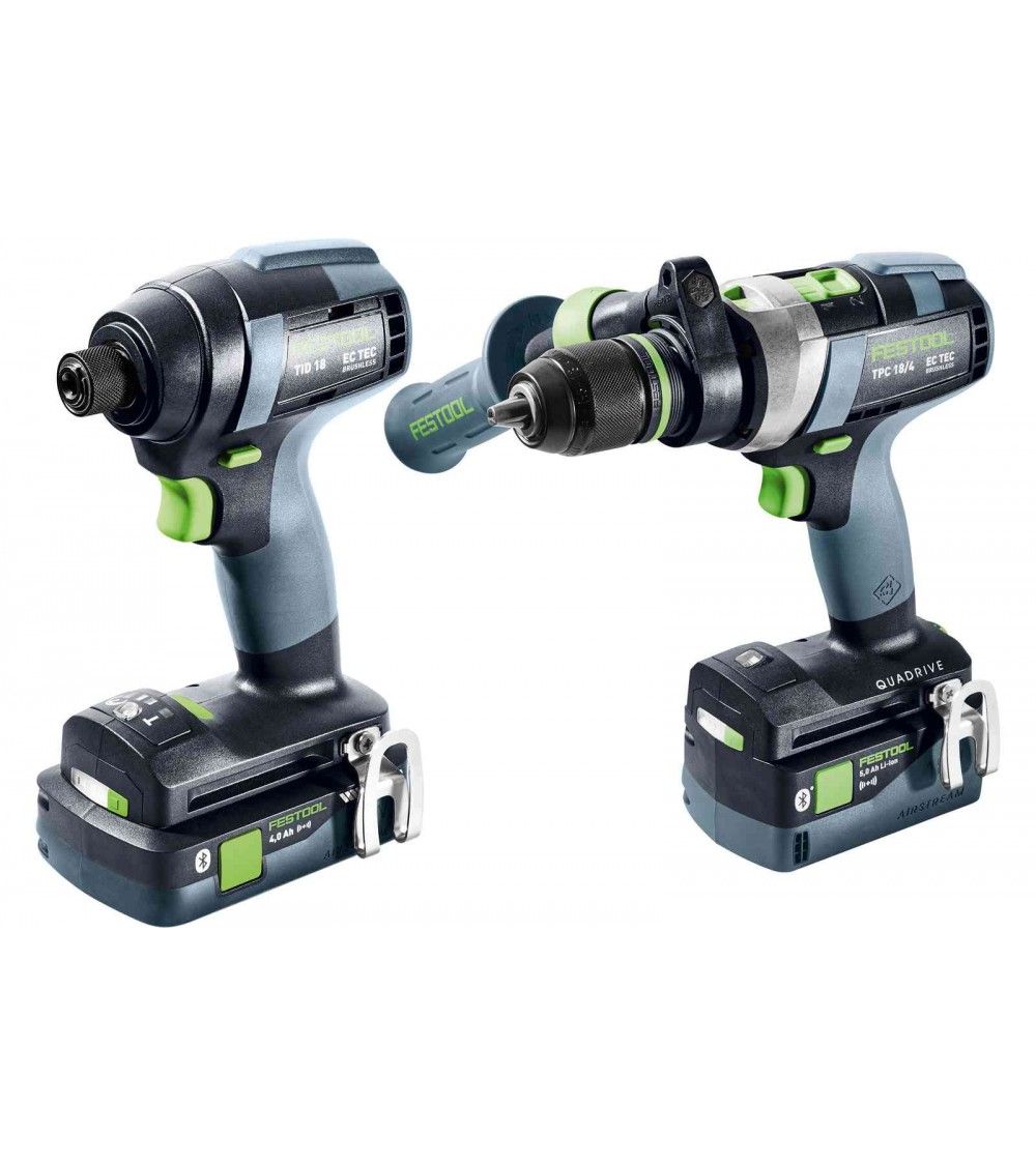 Festool Akumuliatorinių įrankių rinkinys sukimo ir gręžimo darbams TID 18 5,0/4,0-Set TPC 18/4, KAINA BE PVM: 866.043, KODAS: 57