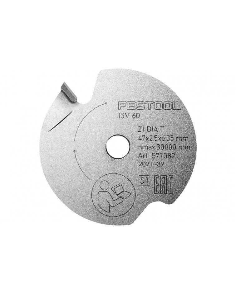 Festool Scoring saw blade DIA 47x2,5x6,35 T1, KAINA BE PVM: 50.456, KODAS: 577082 | 002