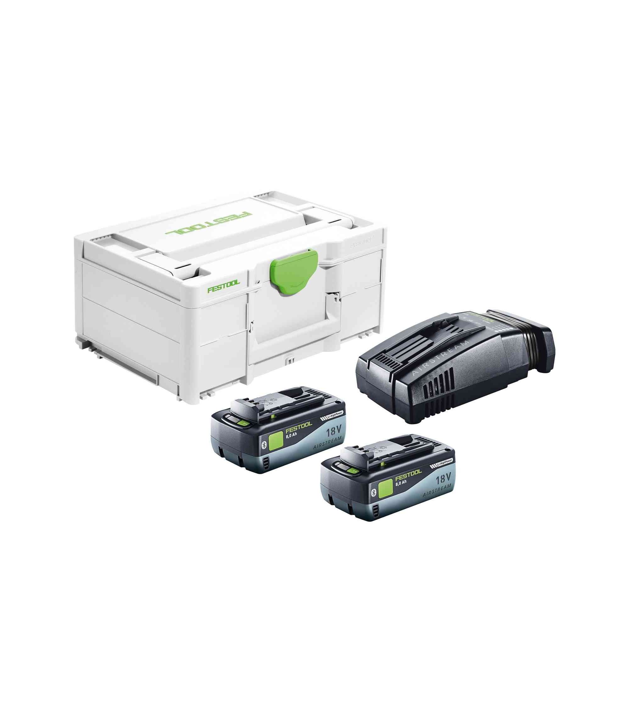 Festool Akumuliatorių ir įkroviklio rinkinys SYS 18V 2x8,0/SCA16, KAINA BE PVM: 402.4, KODAS: 577327 | 001