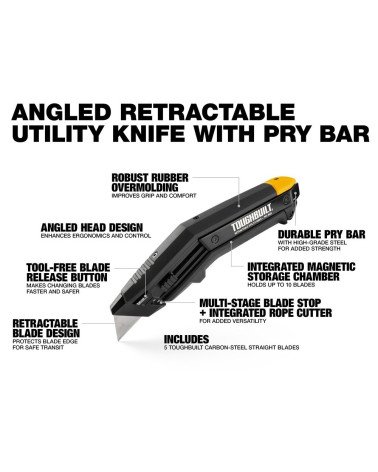 Angled Utility Knife with Pry Bar  - 2