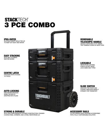 Toughbuilt StackTech Rolling Tool Box  - 2